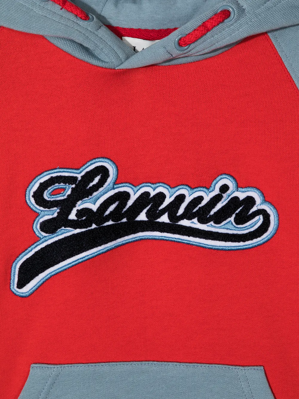 Худи в стиле колор-блок с логотипом Lanvin Enfant, красный — фото 3