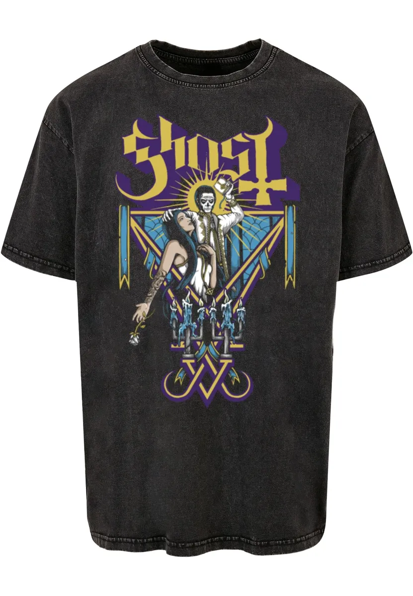 

Футболка Merchcode " Merchcode Men's Ghost - Черная футболка большого размера Blessing Acid Washed", черный