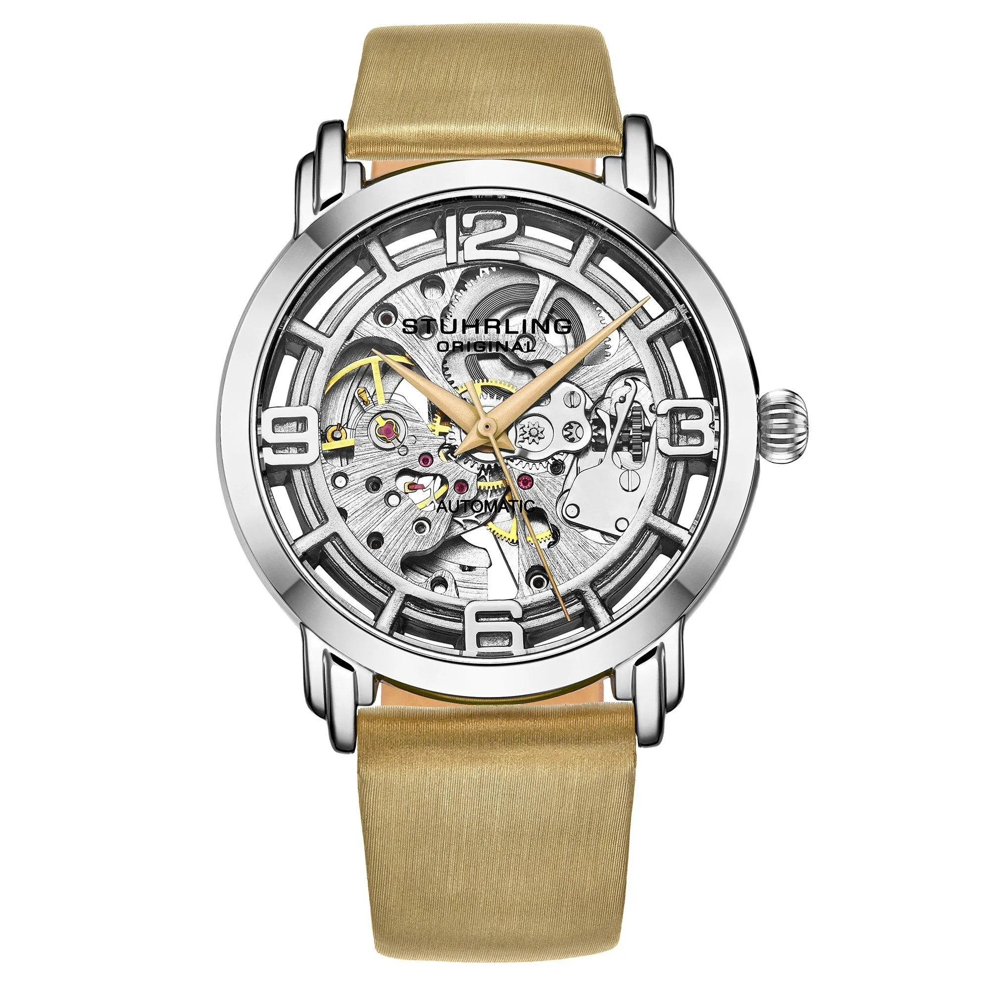 

Автоматические часы Winchester Skeleton с ремешком из атласного твила STÜHRLING Original, бежевый