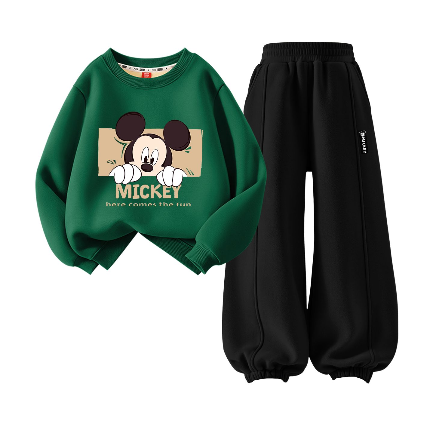 

Детский спортивный комплект Casual Sportswear 2 Piece Set Disney, [Thickened and Fleece-Lined]Di Online Vintage Green+Di Long Hook-and-Loop Black