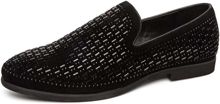 

Мужские туфли-лоферы Santimon с блестящими стразами, дизайнерские туфли для смокинга, мужские замшевые модные повседневные туфли, черный