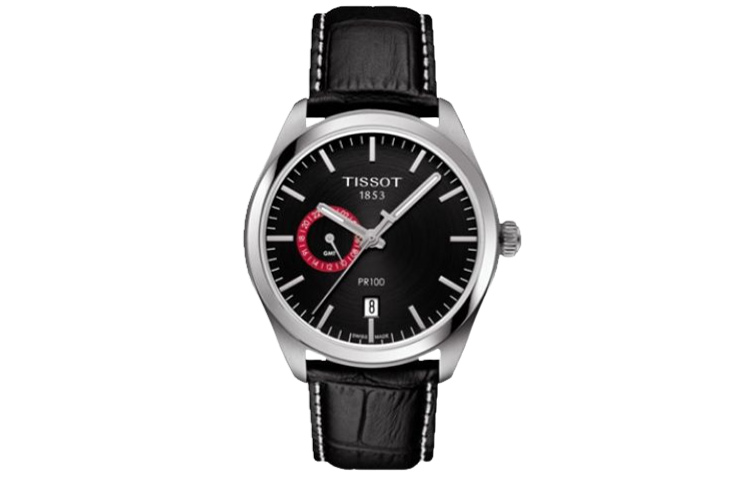 

TISSOT Мужские часы коллекции PR100 с кварцевым механизмом, 39 мм, черный циферблат, корпус из нержавеющей стали, кожаный ремешок