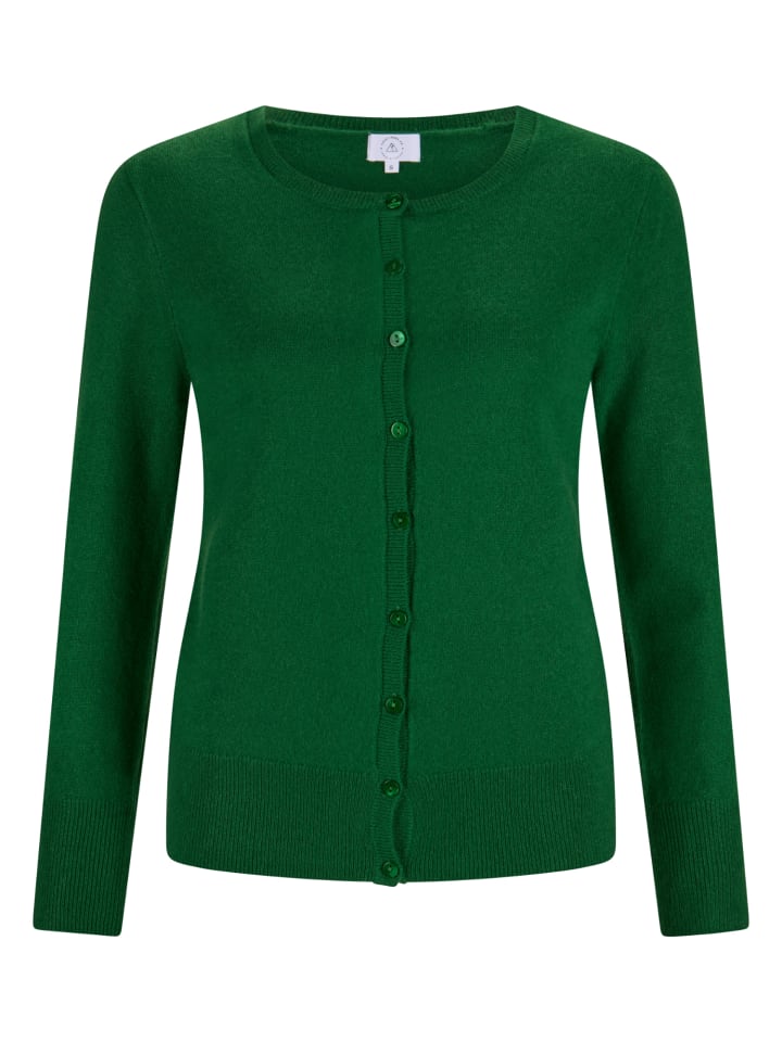 

Кардиган с круглым вырезом зеленого цвета CASH-MERE.CH