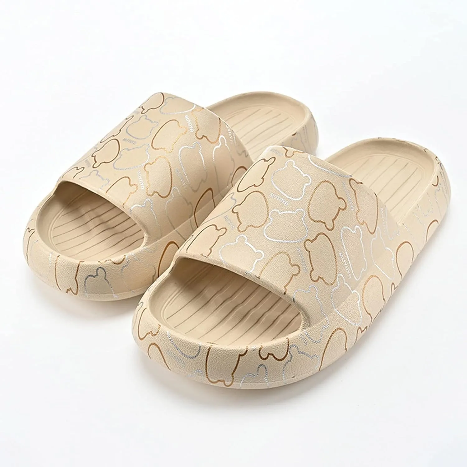 Тапочки для плавания для мужчин и женщин - тапочки Cloud Slippers, нескользящие тапочки для ванной, тапочки с открытым носком, мягкие сандалии, летние резиновые сандалии, пляжные игрушки, домашние/уличные тапочки Generic, хаки — фото 2