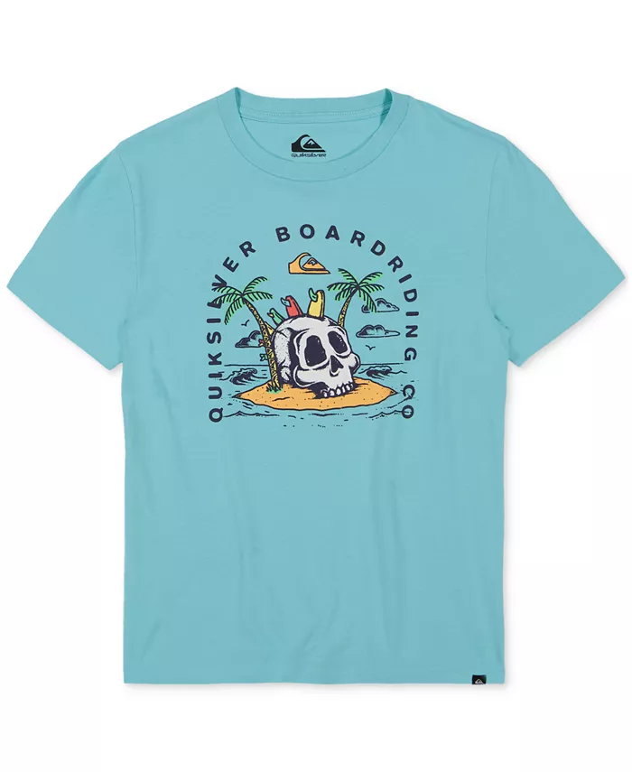 

Футболка хлопковая с принтом "Big Boy Skull Hawk" Quiksilver, синий