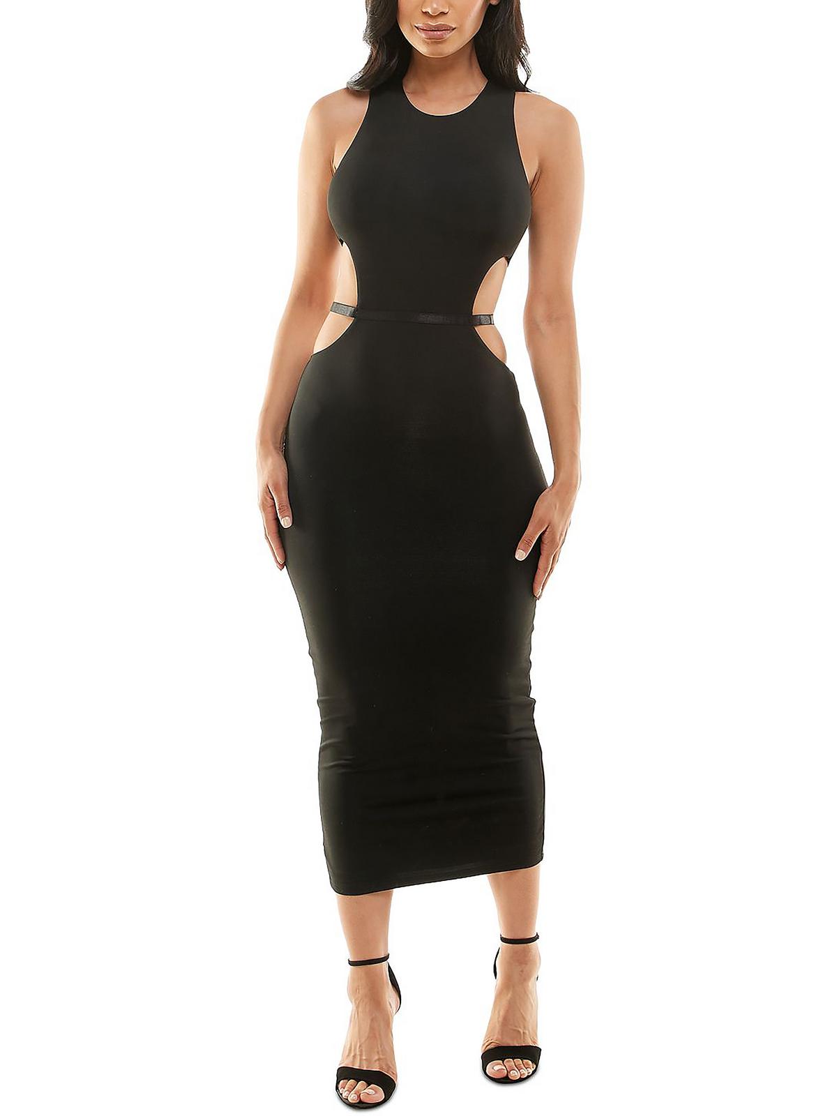 

Платье миди с вырезом и открытой спиной для юниоров Bebe, черный