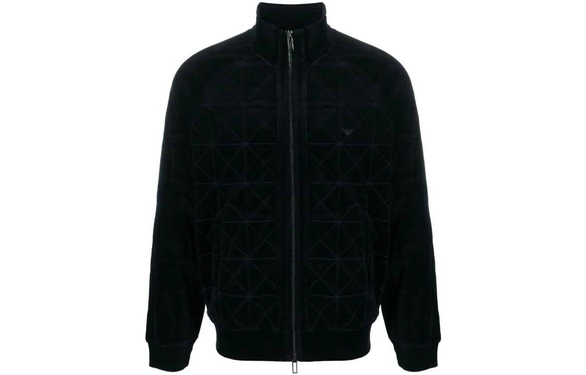 

EMPORIO ARMANI Свитшот с узором из синели на молнии, Marine Blue