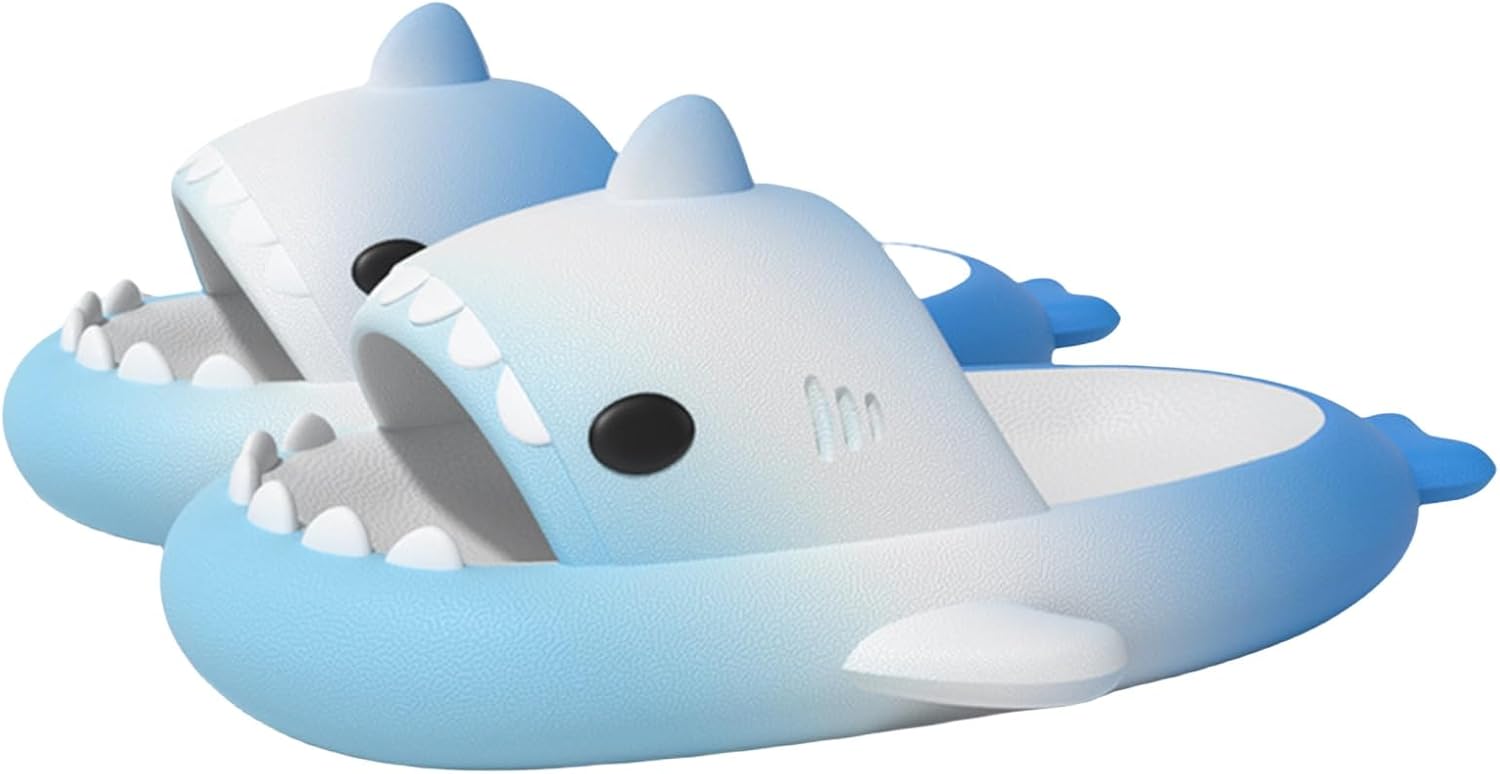 

Оригинальные шлепанцы с акулой, новые милые шлепанцы с радужной акулой для взрослых, шлепанцы с акулой с звездным градиентом, унисекс Generic, Rainbow a