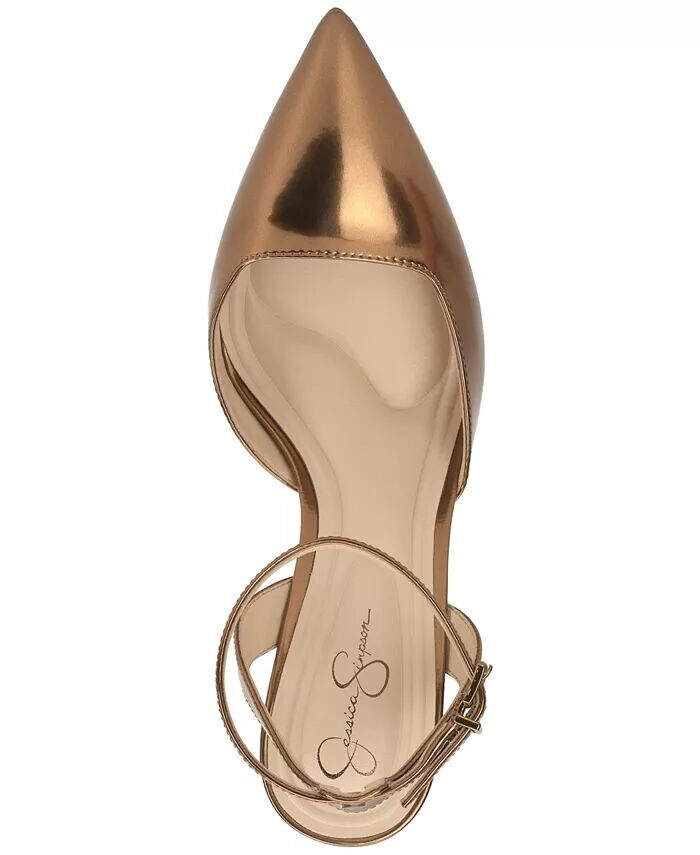 Женские двухсекционные туфли-лодочки Nazela с острым носком Jessica Simpson, коричневый — фото 4