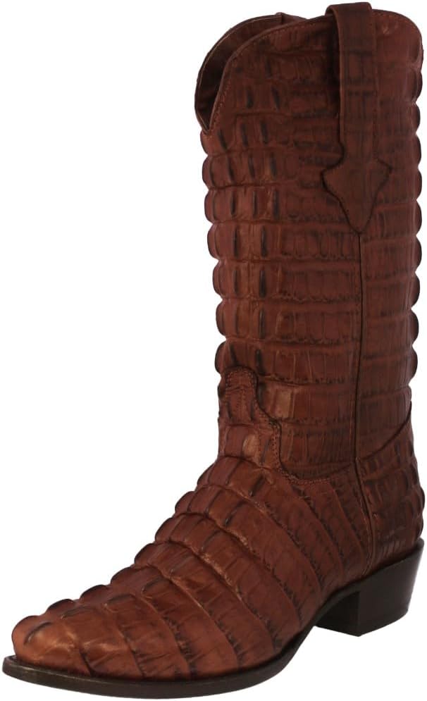 

Мужские ковбойские вестерн-бутсы коньячного цвета с полным рисунком из крокодилового хвоста, носок J Cowboy Professional, Cognac