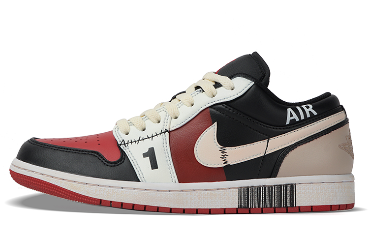 

Кроссовки баскетбольные мужские Air 1 Low-Top Vintage Bred Toe Jordan, черно-красные