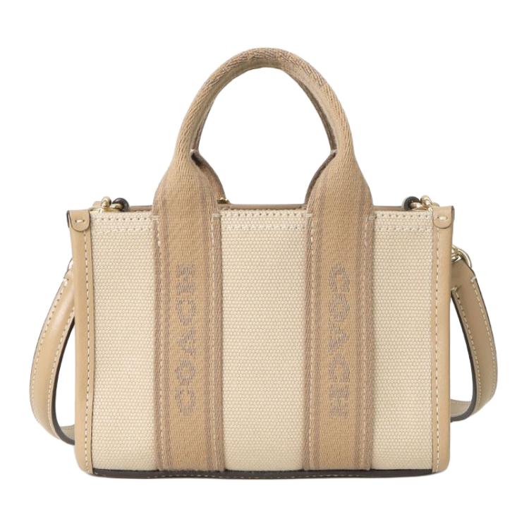 

COACH Сумка-шоппер из ткани и спилка мини женская натуральный глубокий и смешанный цвет