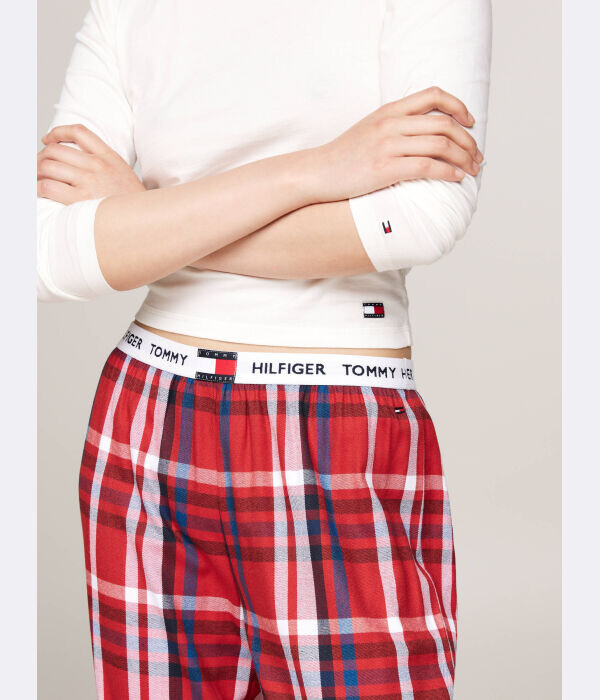 Брюки женские Tommy Hilfiger свободного кроя в клетку, красный — фото 4
