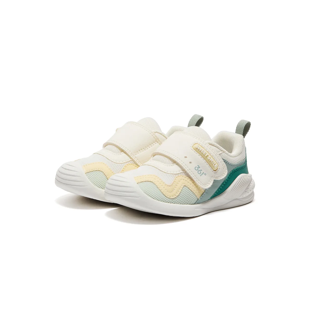 361°KIDS Cushioning Abrasion Resistant Slip Resistant Toddler Shoes Feather White/Tile Green Infant And Toddler — фото 3