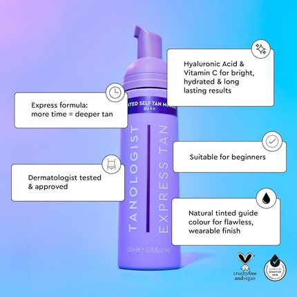 Средство для автозагара Tinted Self-Tanning Mousse Dark 200ml — фото 2