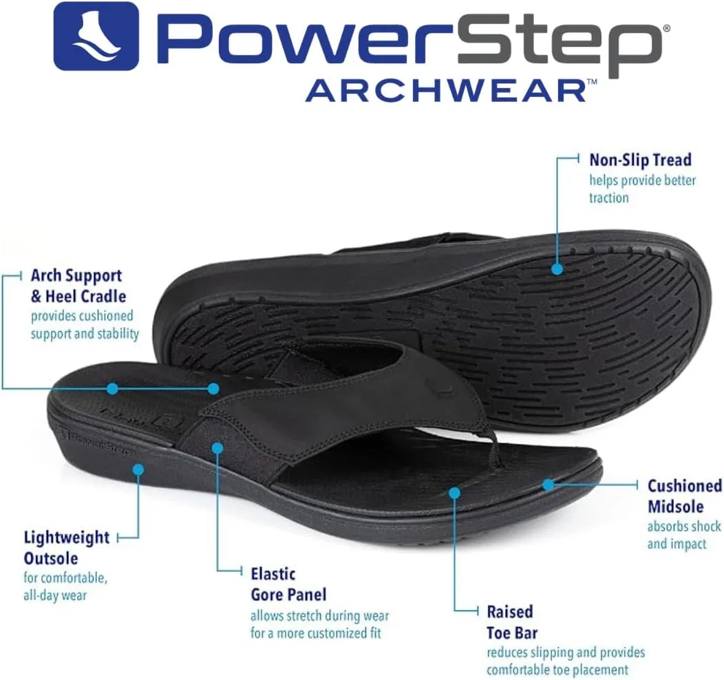 Сандалии с поддержкой свода стопы PowerStep, черный — фото 2