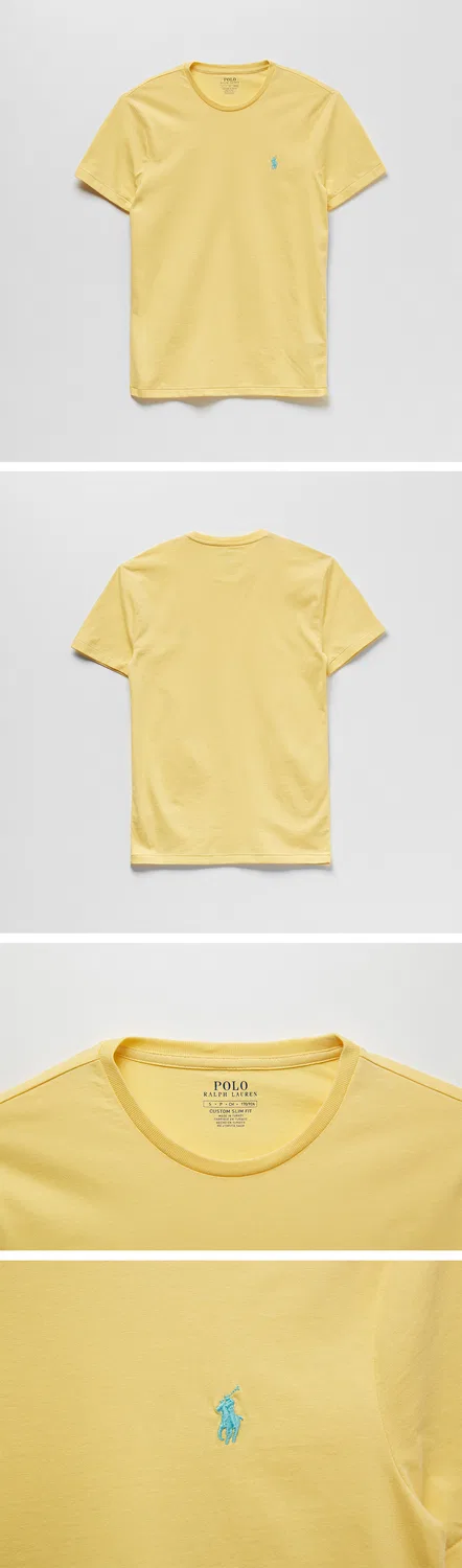 Женская футболка Custom Slim Crewneck жёлтого цвета от Polo Ralph Lauren — фото 3