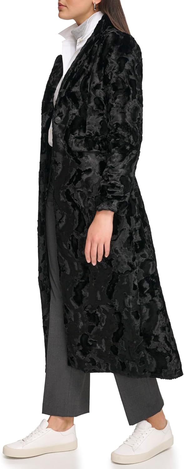 Женское пальто Calvin Klein из искусственного меха, черный — фото 3
