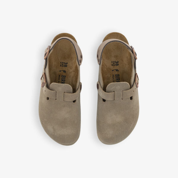 Замшевые туфли-сабо с тисненым логотипом Tokio Birkenstock, коричневый — фото 2