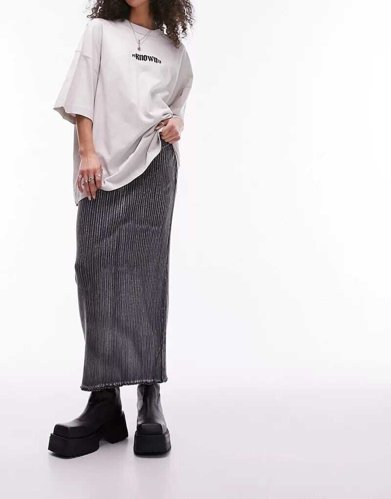 

Юбка из джерси цвета кислотной стирки Topshop