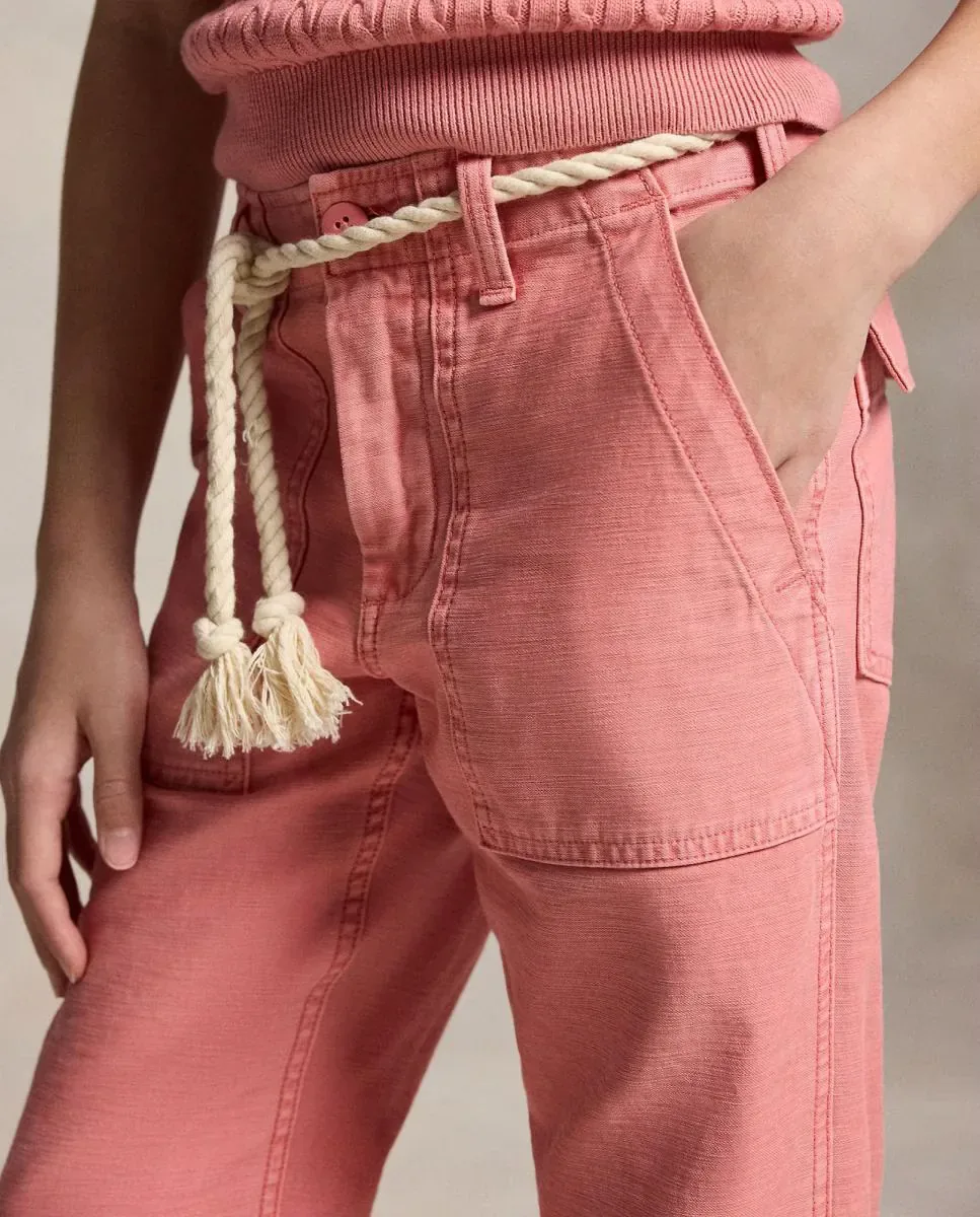 Детские брюки Рикки из хлопкового сатина Polo Ralph Lauren, розовый — фото 3