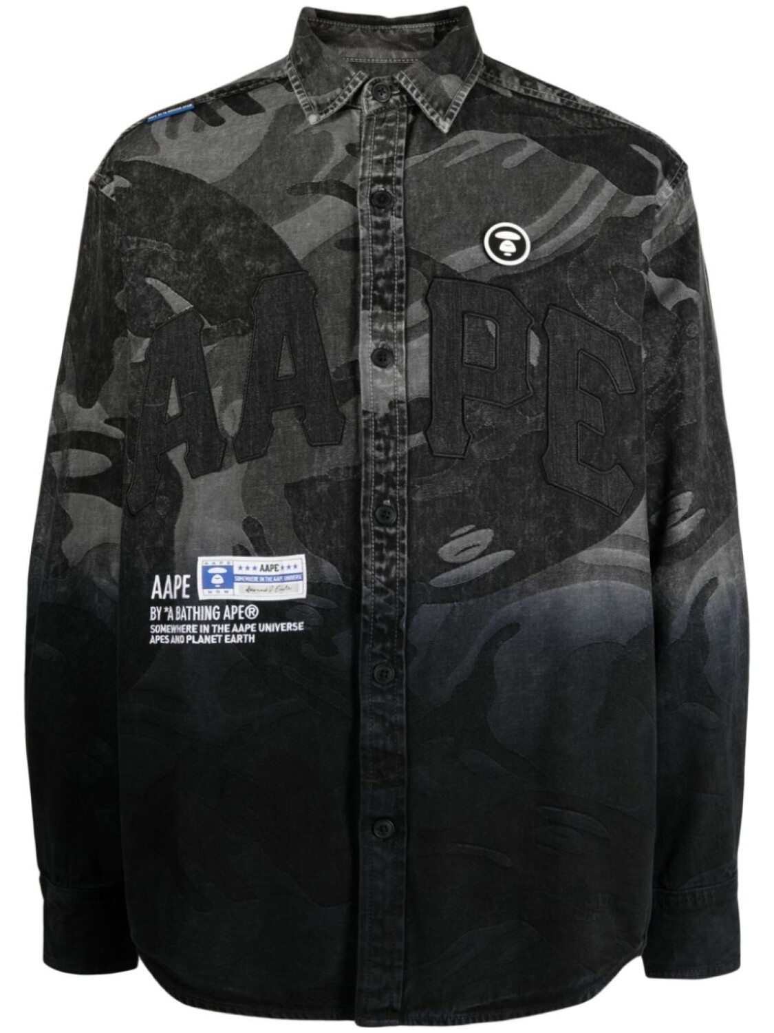 

Рубашка с нашивкой-логотипом AAPE BY *A BATHING APE, черный