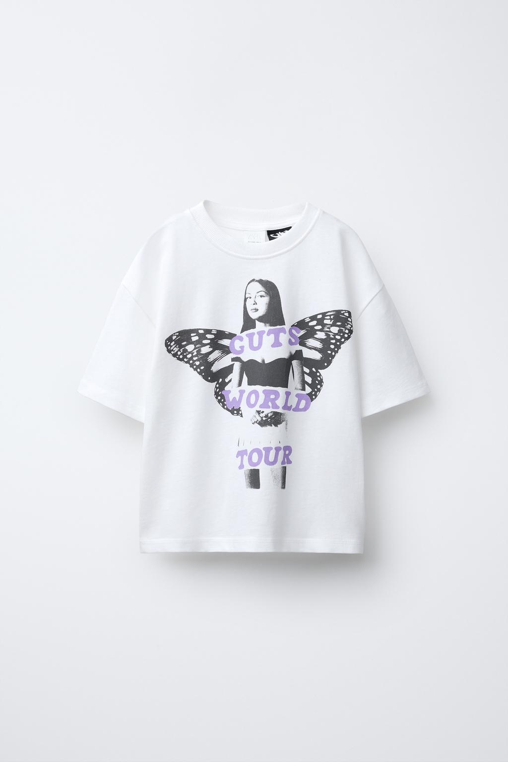 

Футболка с принтом olivia rodrigo ZARA, белый