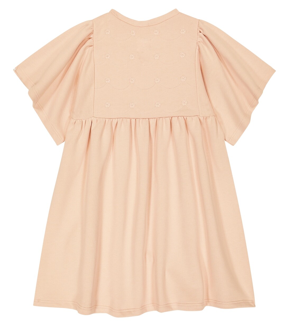 

Хлопковое платье с оборками на рукавах Chloé, розовый