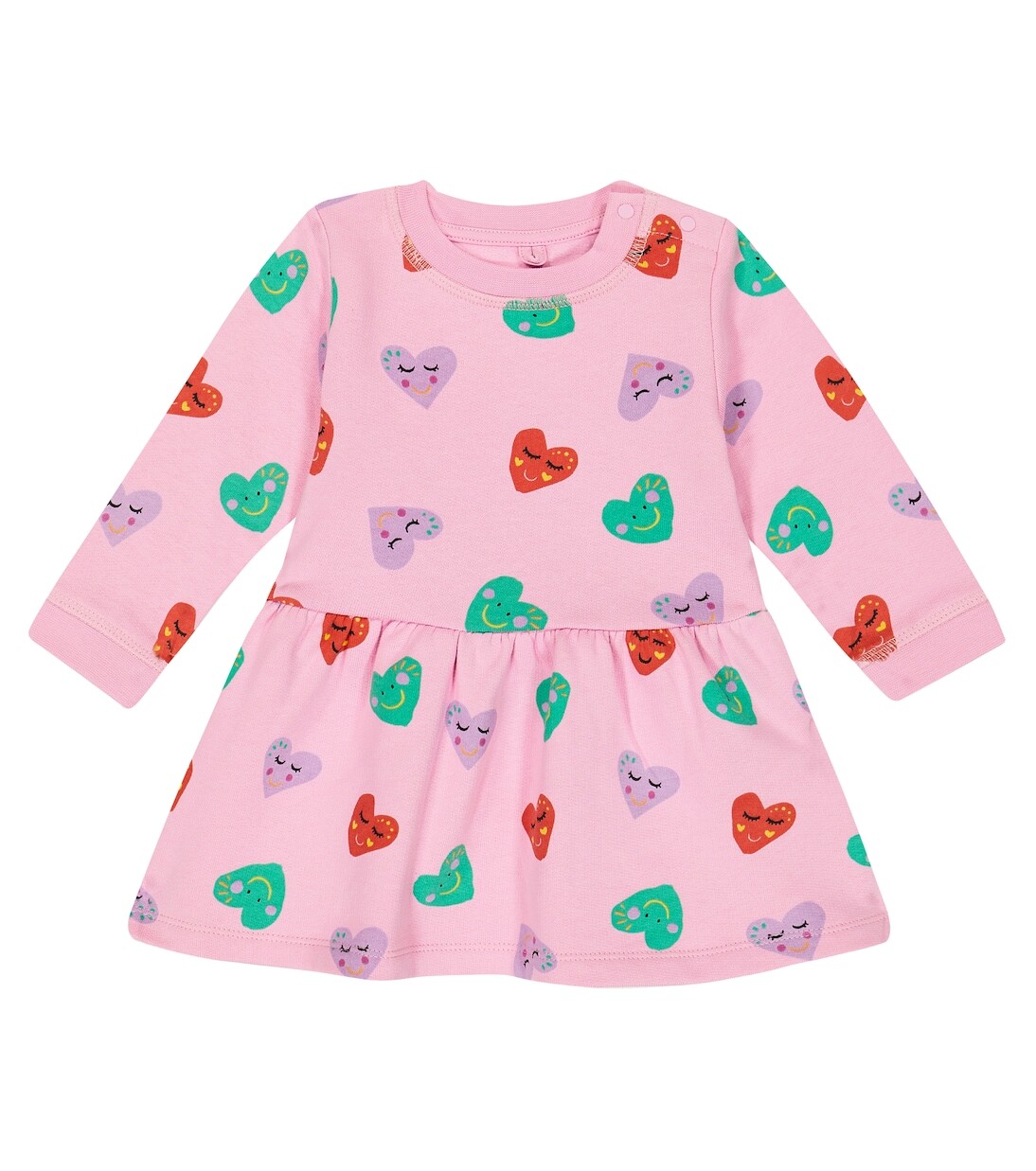 

Детское хлопковое платье с принтом Stella Mccartney Kids, мультиколор