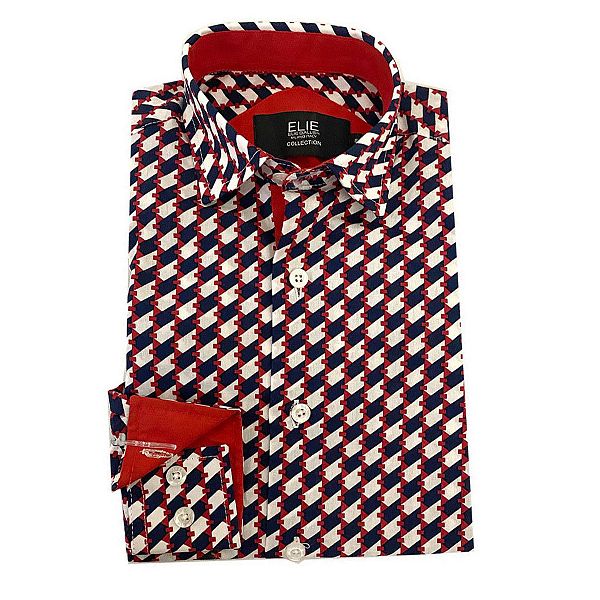 Рубашка с геометрическим принтом для мальчиков slim fit Elie Balleh