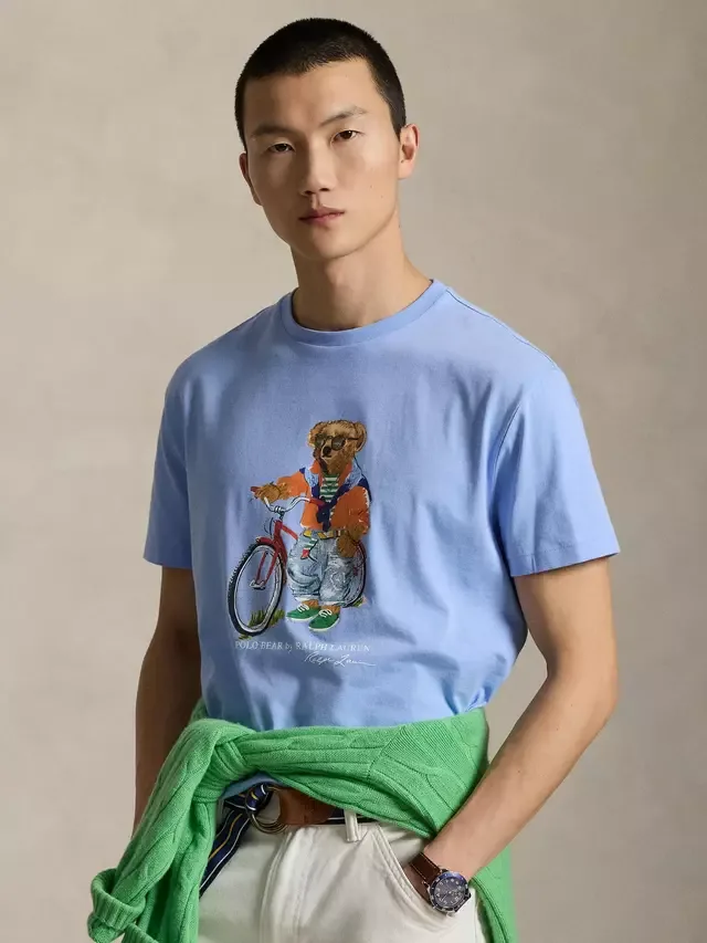 Хлопковая футболка Polo Bear, цвет Austin Blue Ralph Lauren