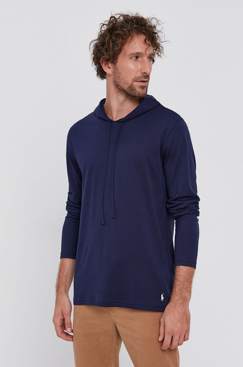 Хлопковый топ с длинными рукавами Polo Ralph Lauren, темно-синий — фото 2