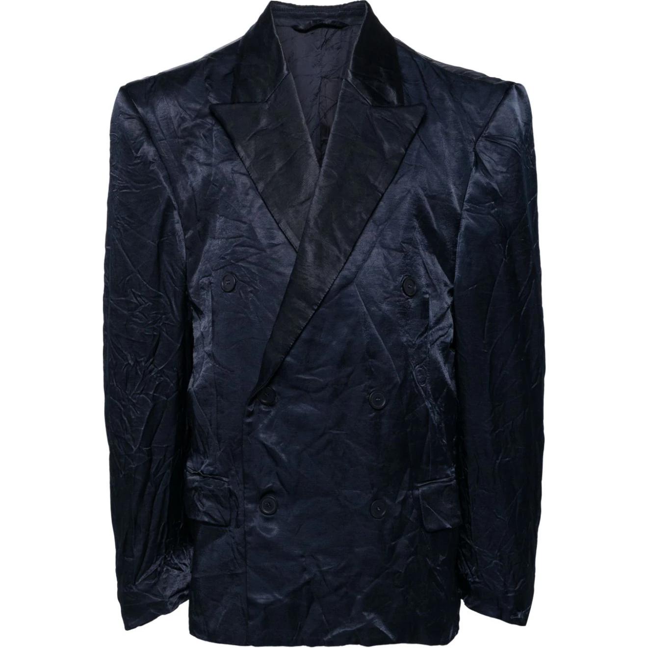 

Блейзер с эффектом мятой ткани Balenciaga, морской синий