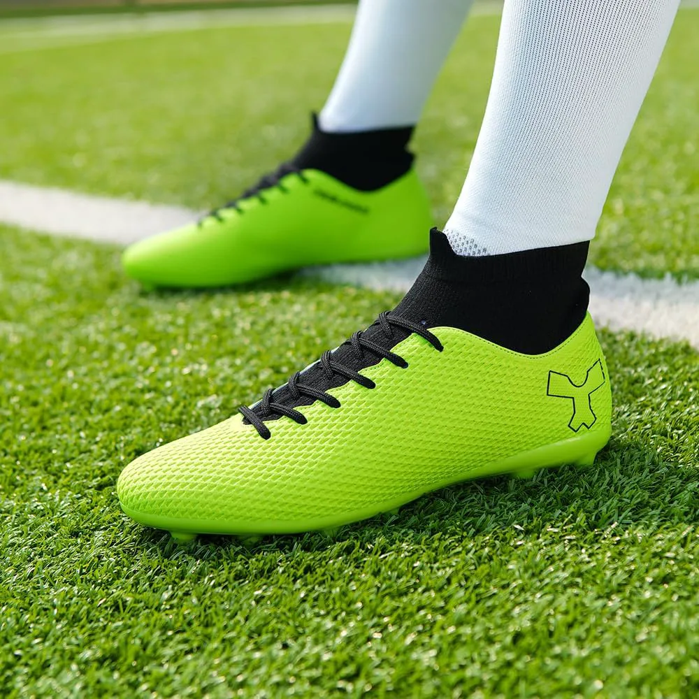 

Футбольные бутсы для мужчин, бутсы для больших мальчиков, высокие шипованные кроссовки для молодежи, профессиональные тренировочные кроссовки для газона, зала и улицы Favdeol, зеленый