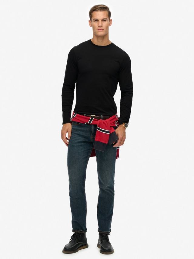 Классическая базовая хлопковая футболка Superdry, Black — фото 3