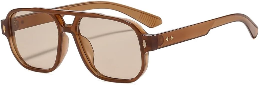 

Ретро-солнцезащитные очки квадратной формы с двойным дужком для женщин, роскошные, с леопардовым принтом, универсальные, для активного отдыха, модные, для мужчин, с защитой от УФ-излучения UV400 UATXTAU, Brown