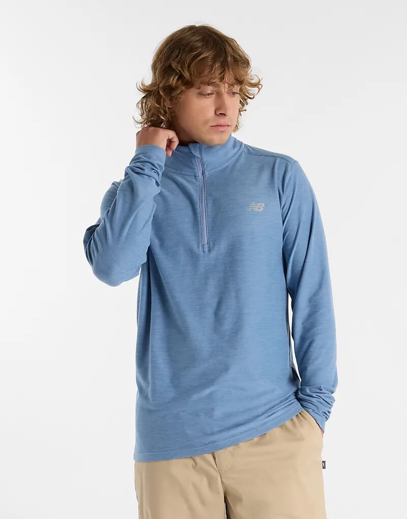 

New Balance Толстовка Space Dye, молния 1/4, синий цвет