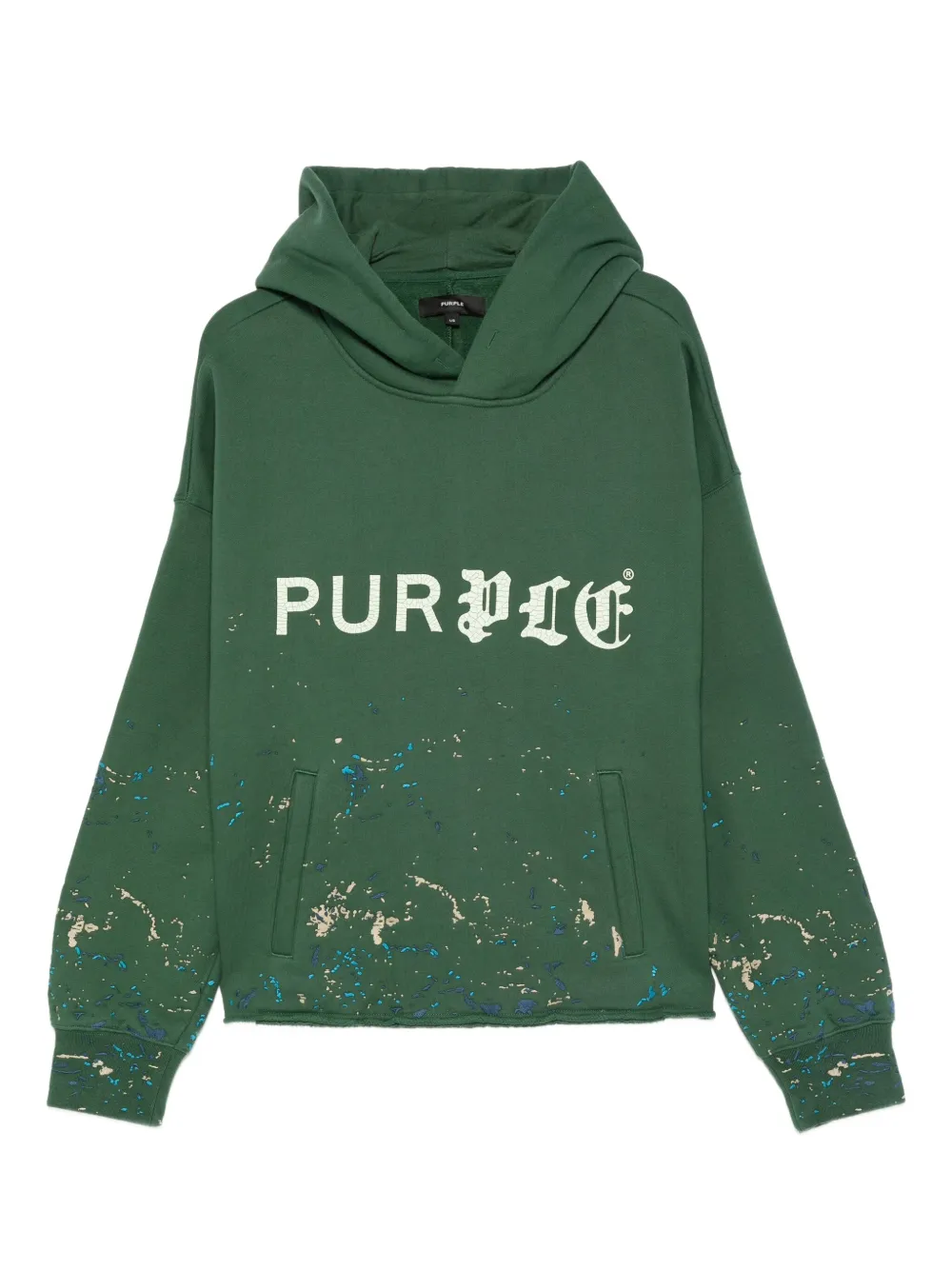 

Худи с принтом логотипа и эффектом брызг краски Purple Brand, зеленый