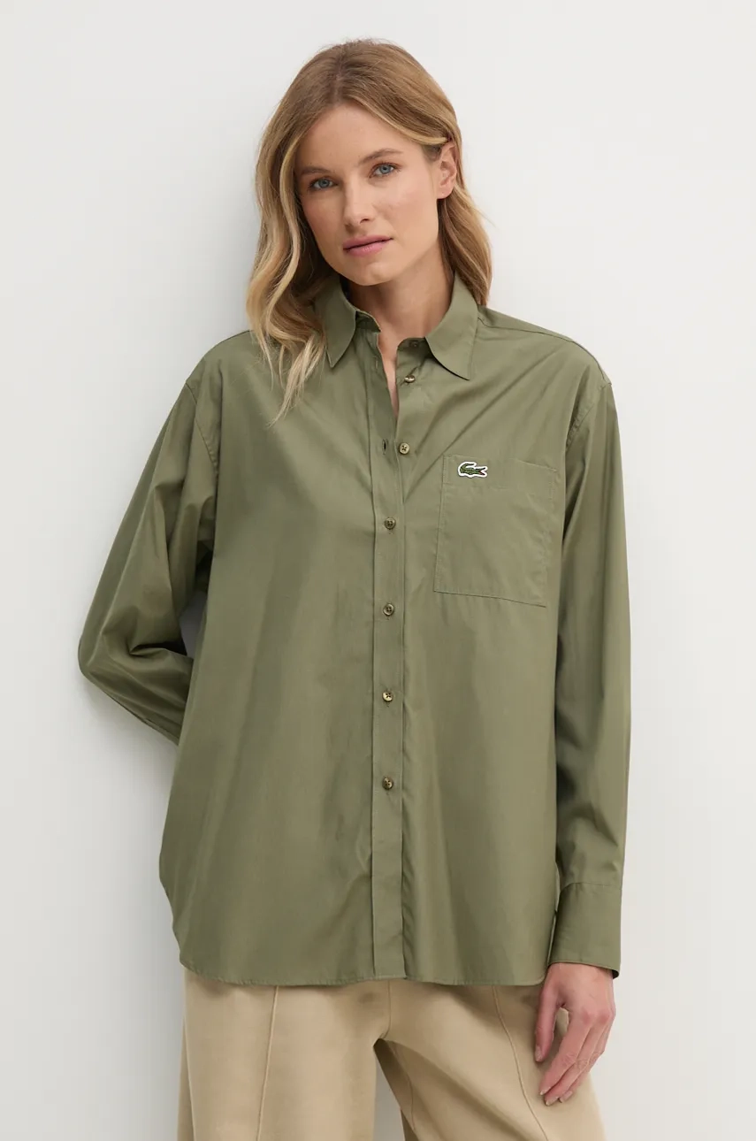 

Хлопковая рубашка Lacoste, зеленый