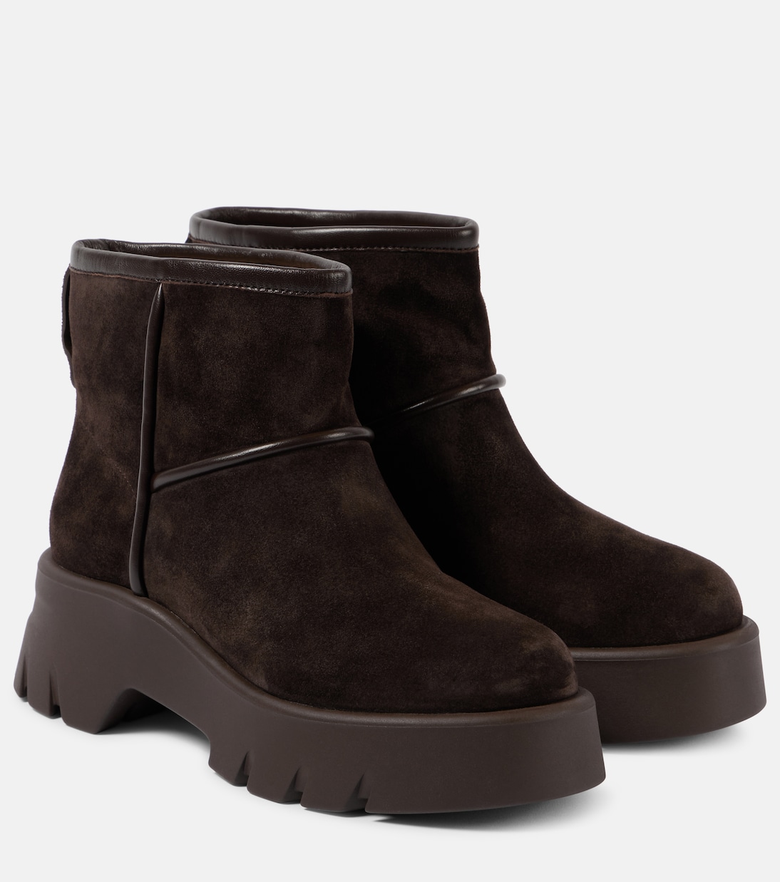 Ботильоны из замши Stormy Gianvito Rossi, Moka + Moka + Moka