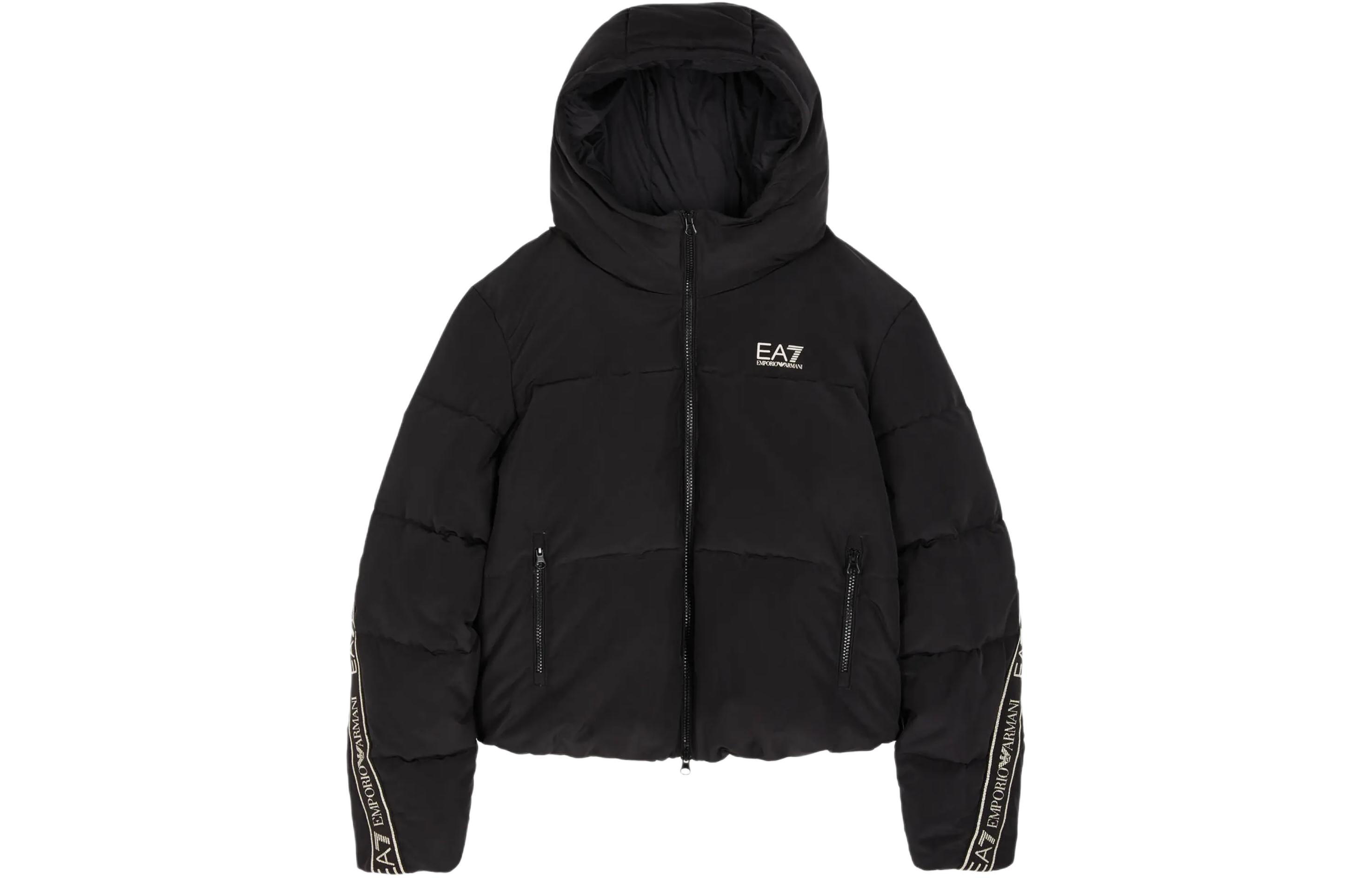 EMPORIO ARMANI Куртка пуховик EA7 SS24 женская черная, Black — фото 3