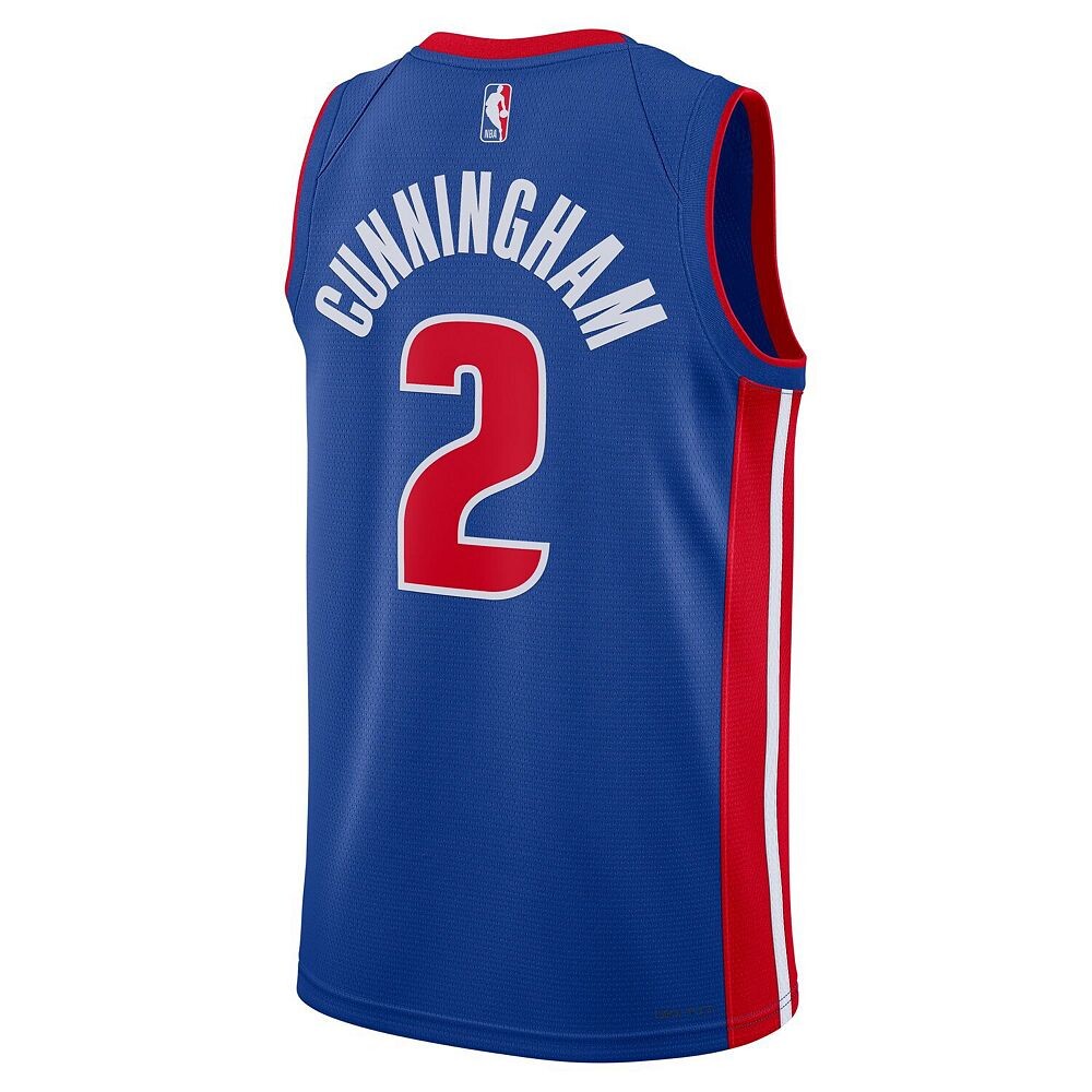 Джерси унисекс Nike Cade Cunningham Blue Detroit Pistons Swingman — Icon Edition, цвет Pis Blue — фото 4