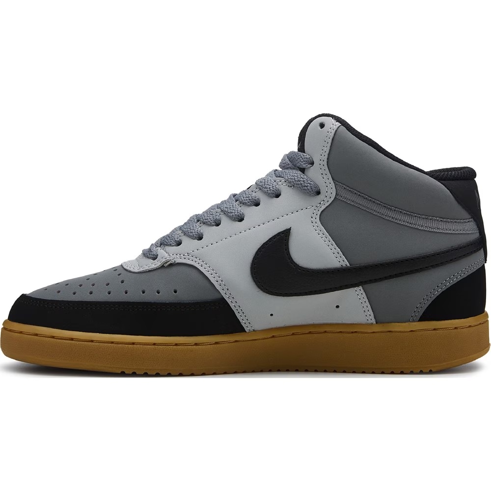Кроссовки средней высоты Nike Court Vision, grey/black/gum — фото 3