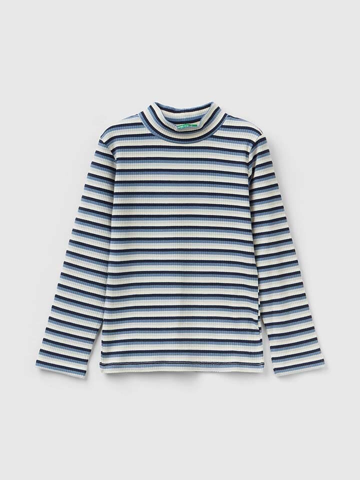 

Лонгслив Benetton Longsleeve, цвет Dunkelblau/Weiß