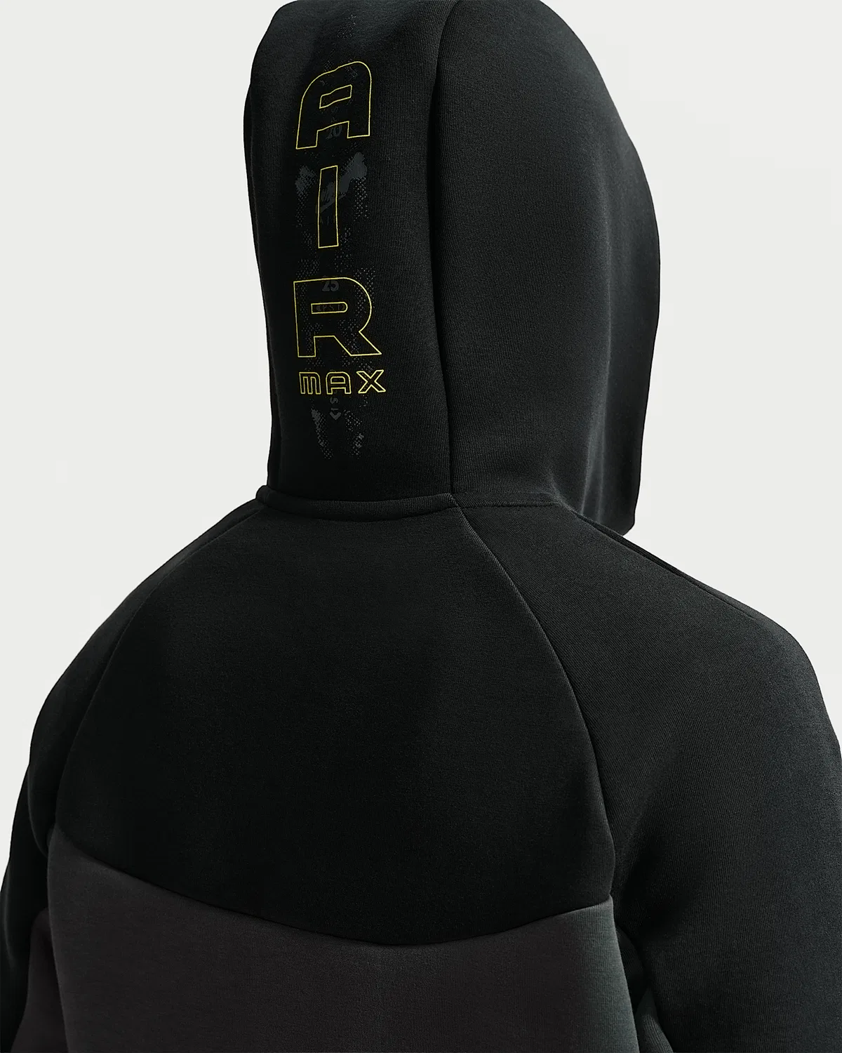 Мужская флисовая куртка-ветровка Nike Tech на полной молнии, Black/Dark Smoke Grey/Neon Yellow — фото 2