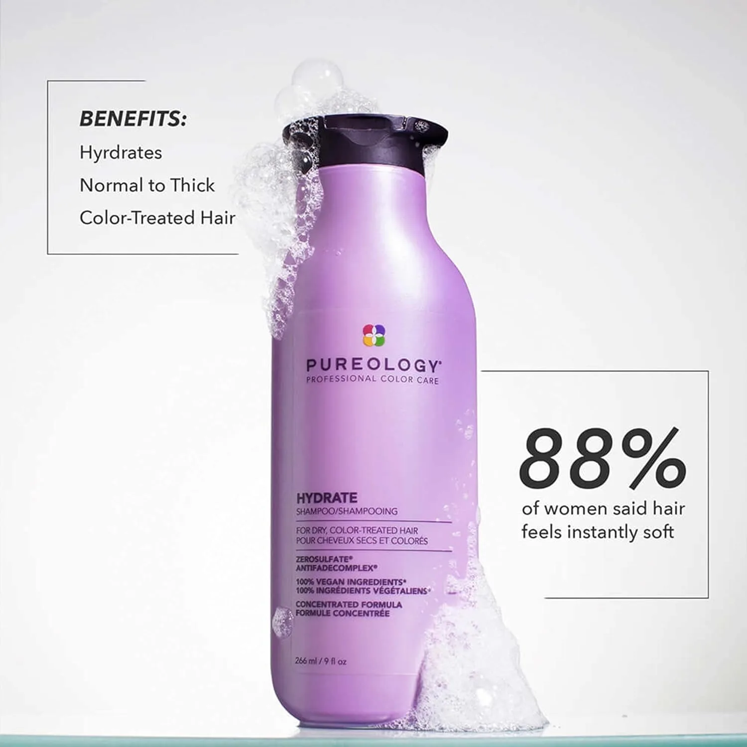 Набор увлажняющих средств Pureology Hydrate дорожного размера | Для сухих и окрашенных волос средней и густой толщины | Без сульфатов | Веганский продукт — фото 2