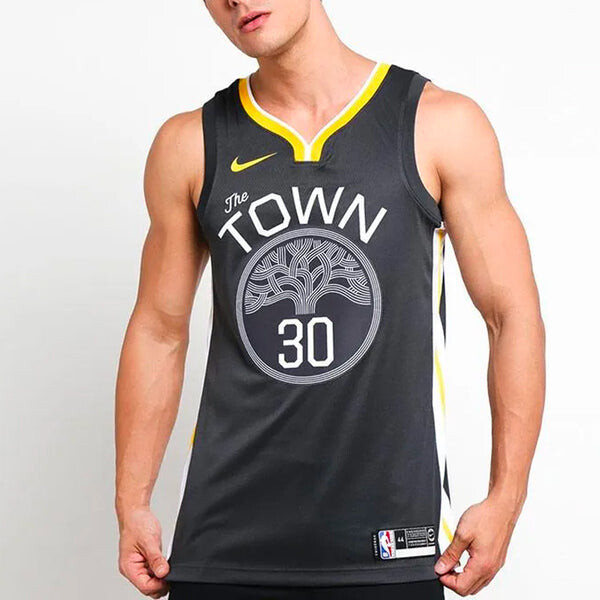 Футболка nba stephen curry statement edition swingman basketball jersey sw fan edition golden state warriors coal black Nike, черный — фото 3
