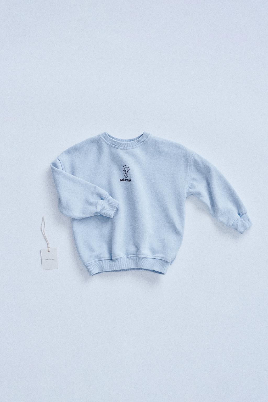 

Толстовка с вышитыми деталями ZARA, синий