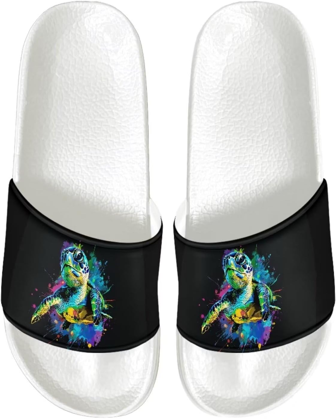 

Женские повседневные сандалии слайд, удобная мягкая подошва, противоскользящие, открытый носок, плоские сандалии из ЭВА Judentidos, Sea Turtle Art