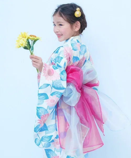 Раздельное кимоно-платье Yukata с двумя поясами, белый, бренд devirock